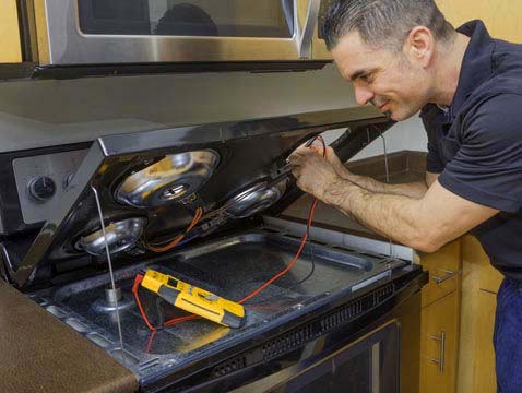 Range being repaired - Frederick Appliance Repairs