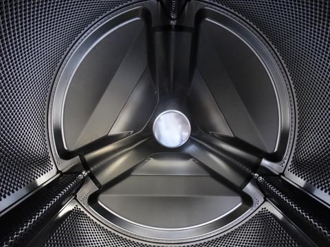 Close up view of the inside of dryer drum